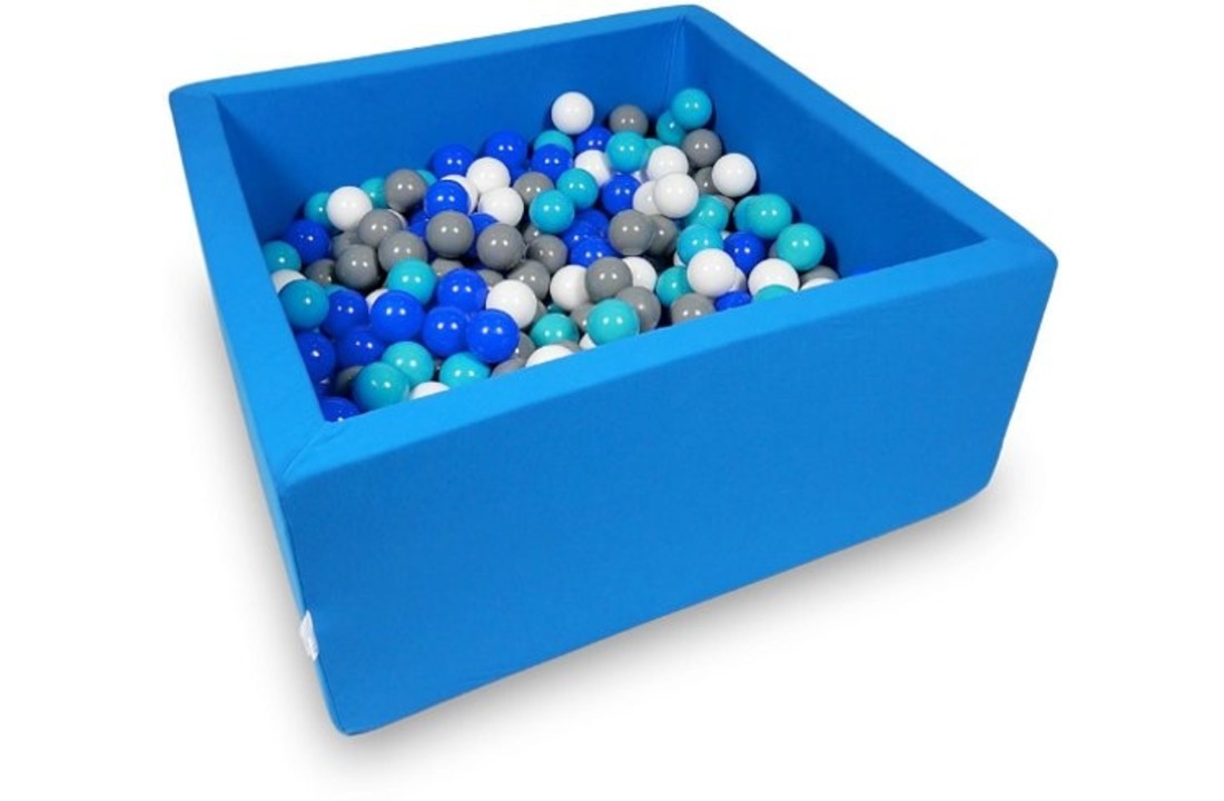 Ballenbak - 400 ballen - 90 x 90 x 40 cm - ballenbad - vierkant blauw