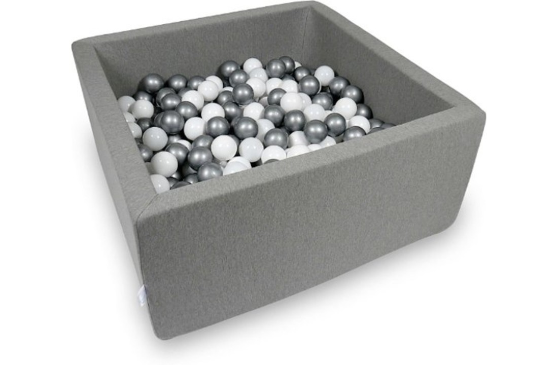 Ballenbak - 400 ballen - 90 x 90 x 40 cm - ballenbad - vierkant donker grijs