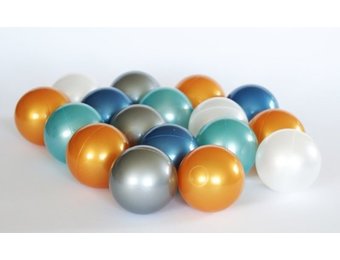 Ballenbak ballen 500 stuks 7cm, goud, zilver, transparant, turqoise, lichtblauw