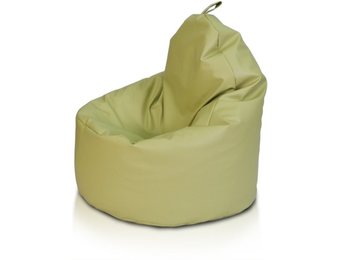 Zitzak fauteuil olijf groen - zitkussen relaxkussen - gevuld - kunstleer