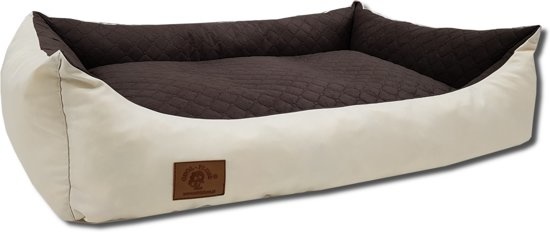 Hondenmand - 100 x 70 cm - wasbare hoes - waterdicht - hondenbed - kussen - beige / bruin