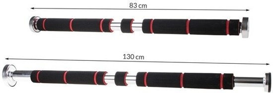 Optrekstang deurpost - verstelbaar - pull-up bar doorway - 83 tot 130 cm - tot 100 KG - met handvaten