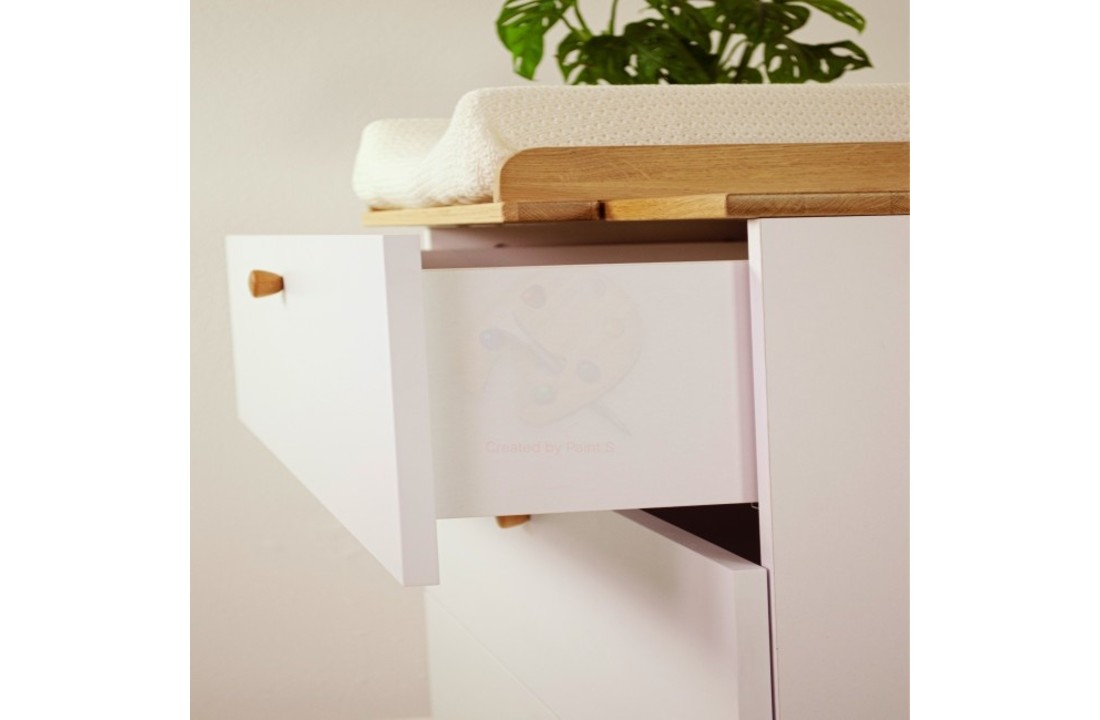 Commode wit van hout 100x60x95 cm met 3 lades