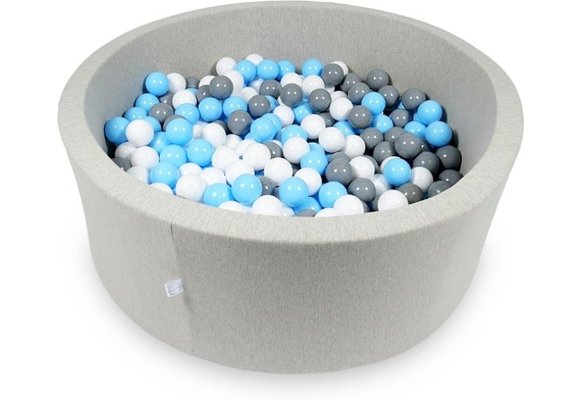 Ballenbak - 500 ballen - 115 x 40 cm - ballenbad - rond licht grijs