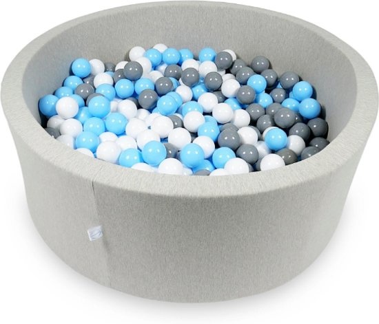 Ballenbak - 500 ballen - 115 x 40 cm - ballenbad - rond licht grijs