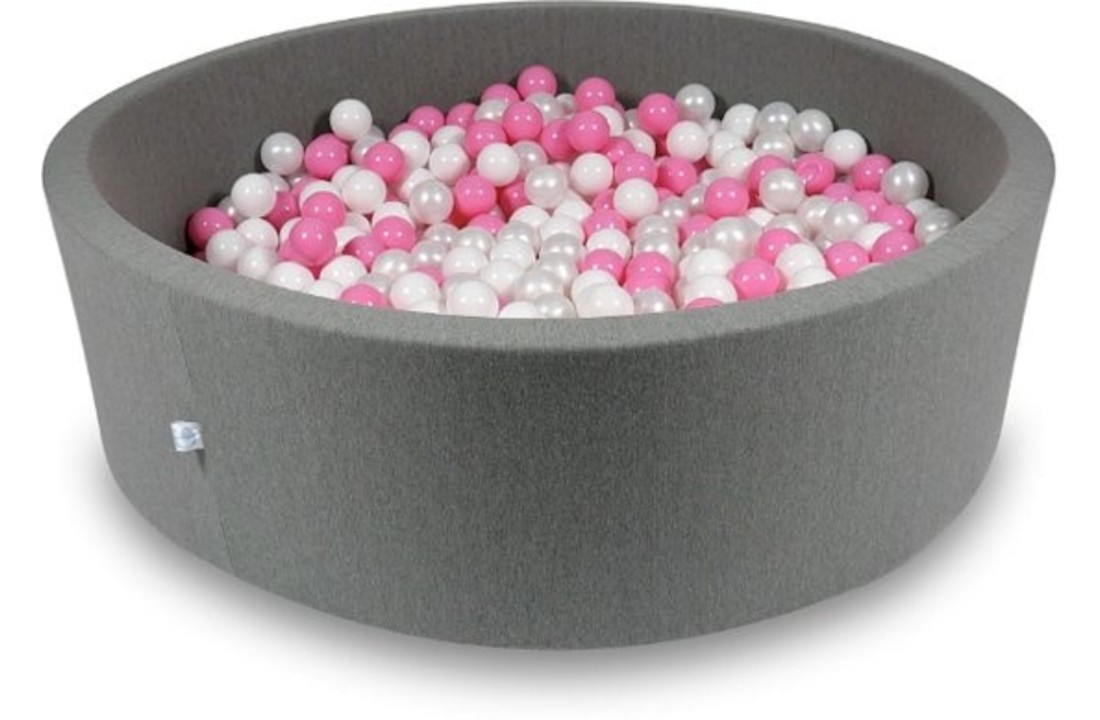 Ballenbak XXL - 700 ballen - 130 x 40 cm - ballenbad - rond donker grijs