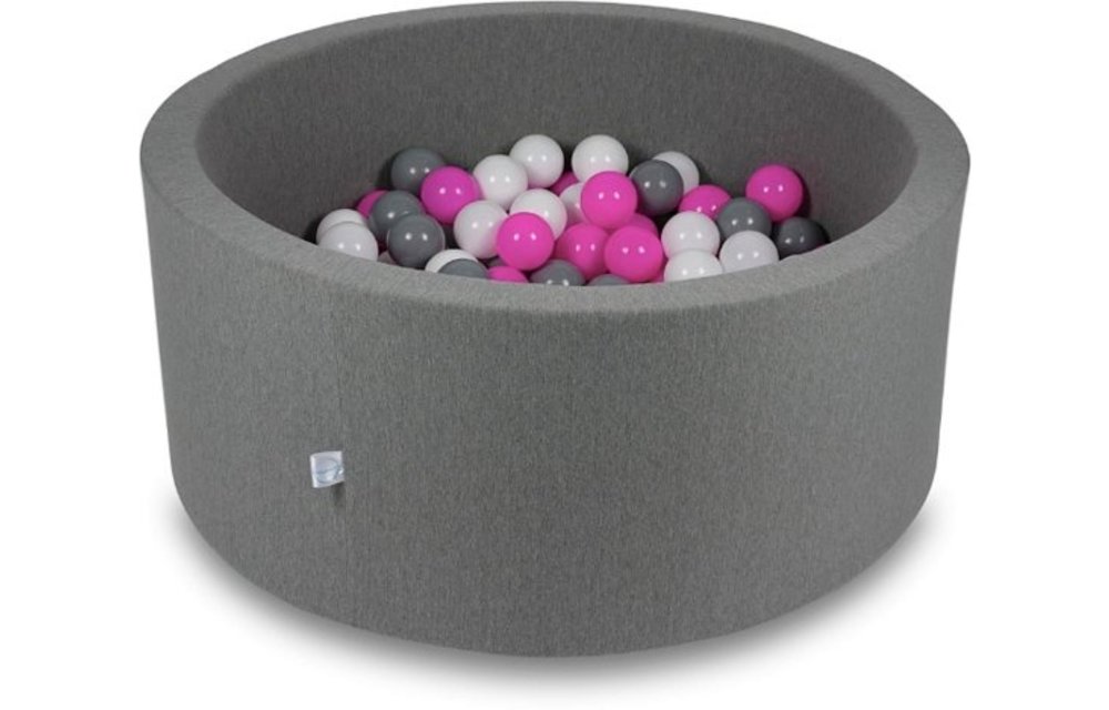 Ballenbak - 300 ballen - 90 x 40 cm - ballenbad - rond donker grijs