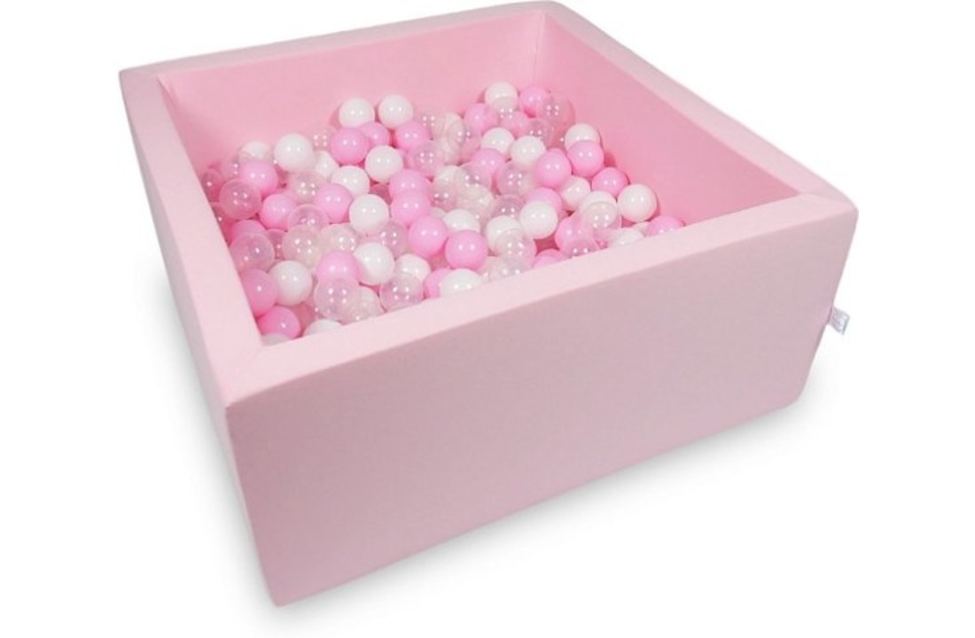 Ballenbak - 400 ballen - 90 x 90 x 40 cm - ballenbad - vierkant roze