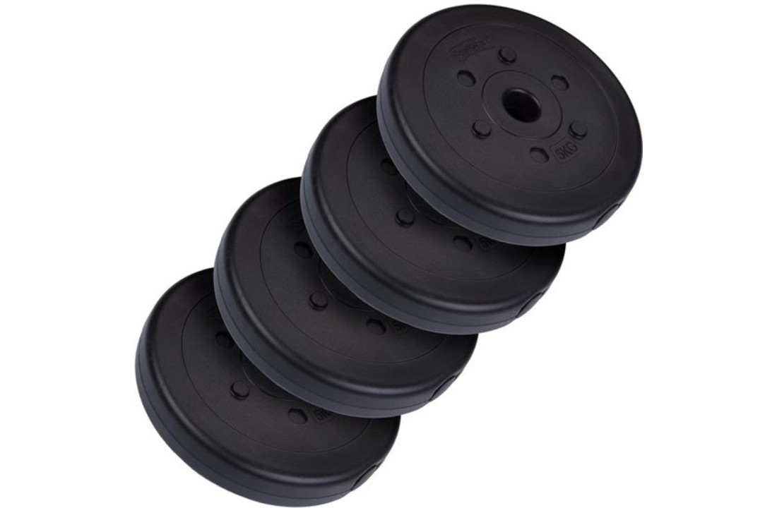 20 kg Halterschijven set kunststof 30 mm 4x5 kg
