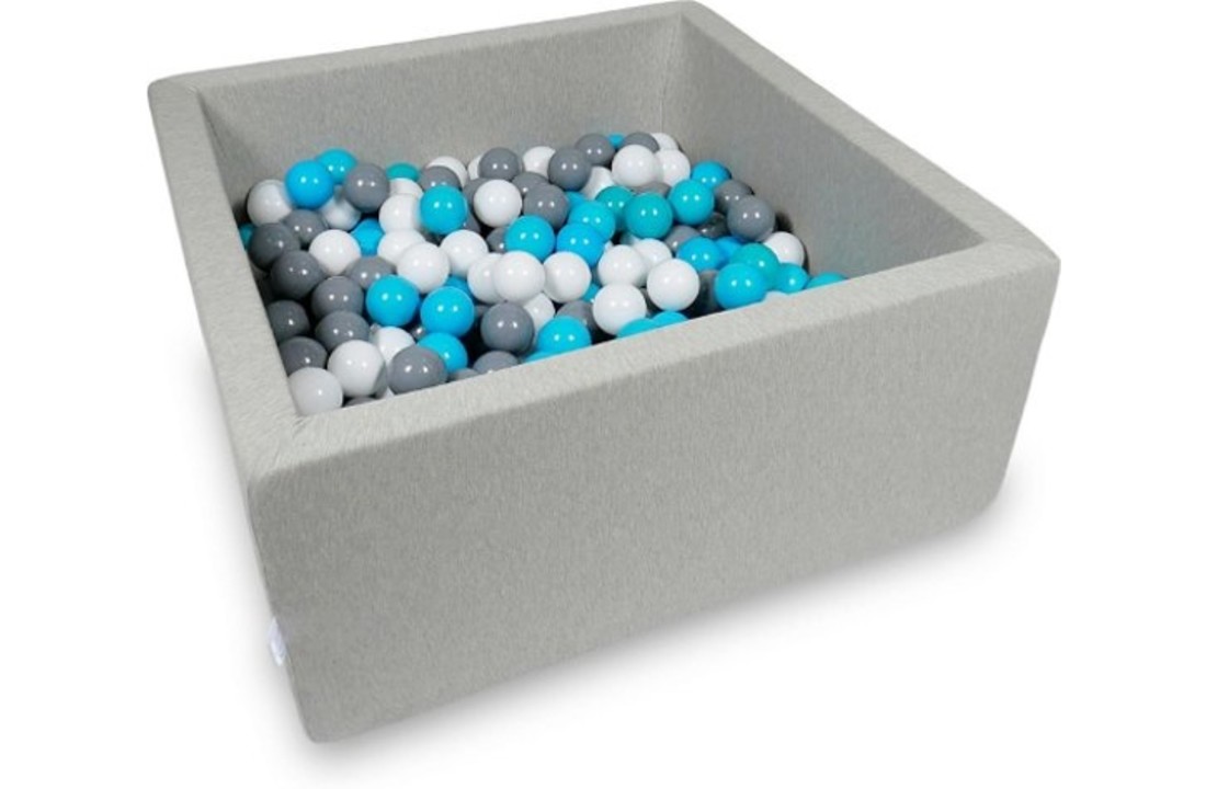 Ballenbak - 400 ballen - 90 x 90 x 40 cm - ballenbad - vierkant grijs