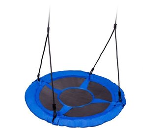 Nestschommel blauw van 600D polyester 95 cm diameter schommel inclusief touwen