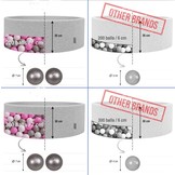 Ballenbak - stevige mozaïek print ballenbad - 90 x 40 cm - 200 ballen Ø 7 cm - rood, groen, geel en blauw