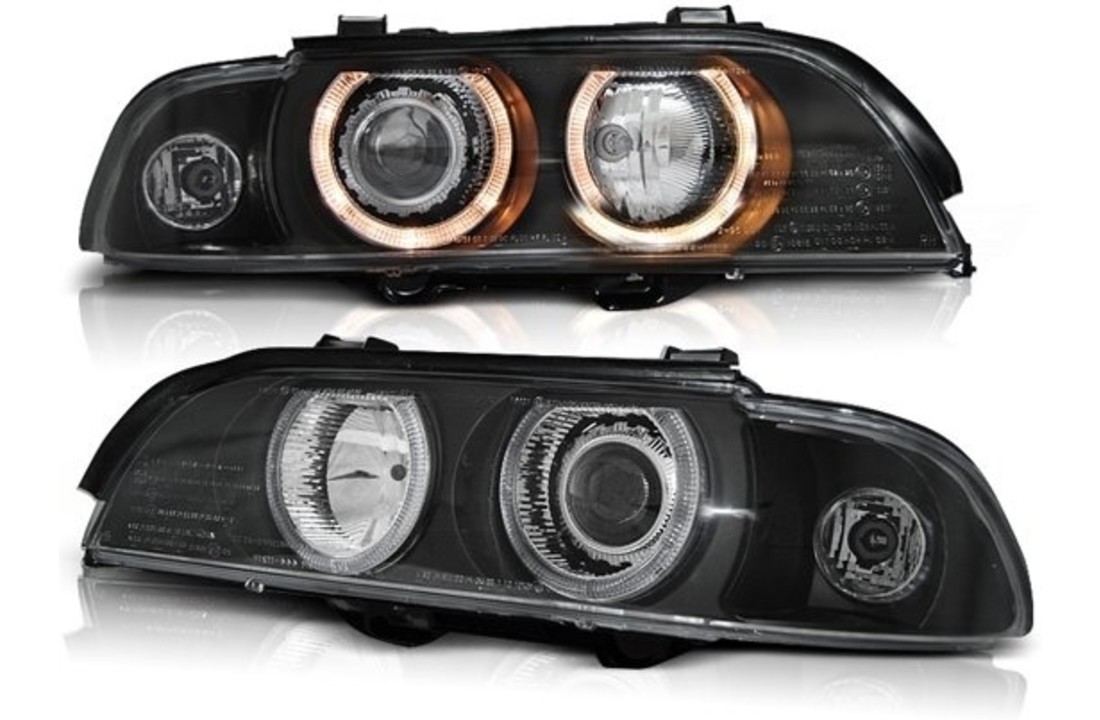 Koplampen Xenon geschikt voor BMW E39 09 95-06 03 ANGEL EYES D2S/H7 ZWART
