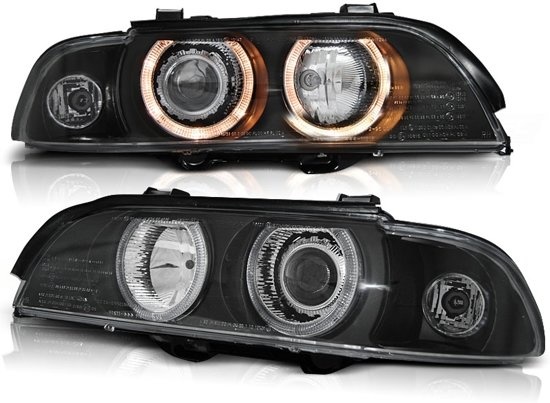 Koplampen Xenon geschikt voor BMW E39 09 95-06 03 ANGEL EYES D2S/H7 ZWART