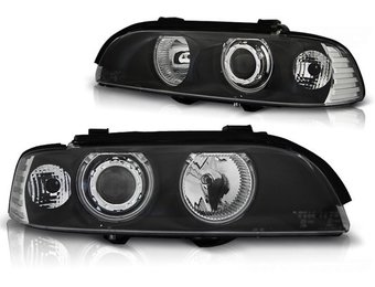 Koplampen dual halo rims BMW E39 09 95-06 03 ANGEL EYES ZWART CCFL