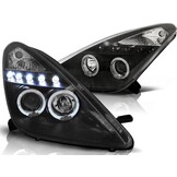 Koplampen dual halo rims TOYOTA CELICA T230 99-05 ANGEL EYES ZWART