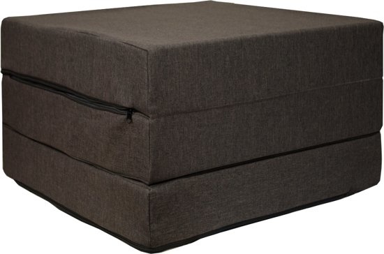 Logeermatras - bruin - camping matras - reismatras - opvouwbaar matras - 195 x 65 x 10