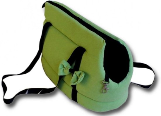 Hondendraagtas - kleine honden - honden transporttas - groen - 36x19x23 cm - stijlvol - schoudertas