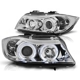 Koplampen dual halo rims BMW E90/E91 03 05-08 08 ANGEL EYES CHROOM