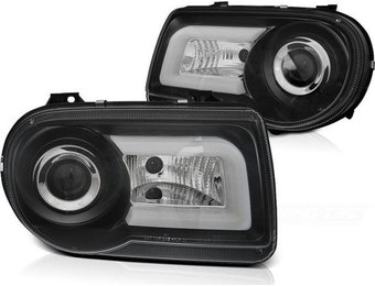 Koplampen met parkeerlicht CHRYSLER 300C 05-10 ZWART TUBE LIGHT