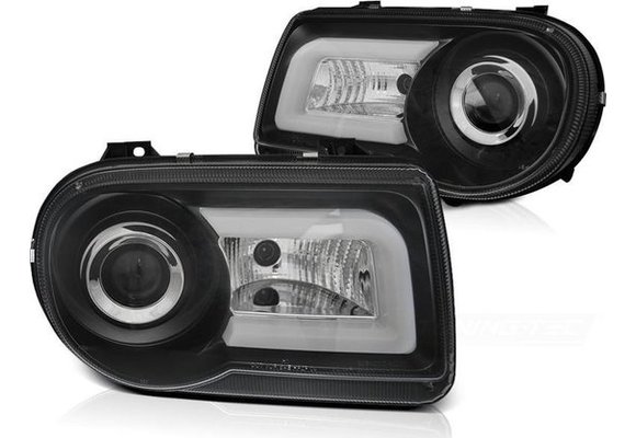 Koplampen met parkeerlicht CHRYSLER 300C 05-10 ZWART TUBE LIGHT