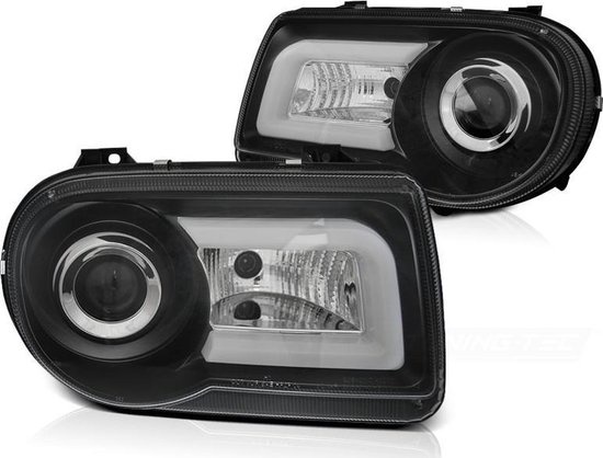 Koplampen met parkeerlicht CHRYSLER 300C 05-10 ZWART TUBE LIGHT