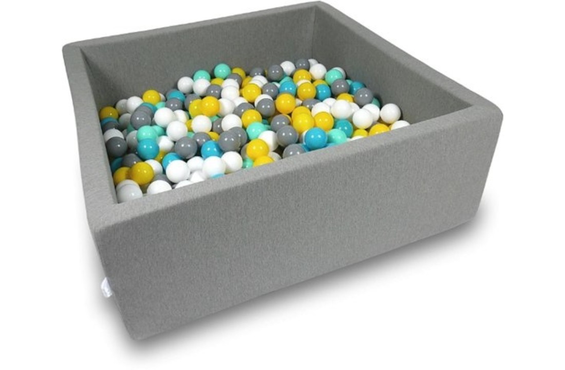 Ballenbak - 600 ballen - 110 x 110 cm - ballenbad - vierkant donker grijs