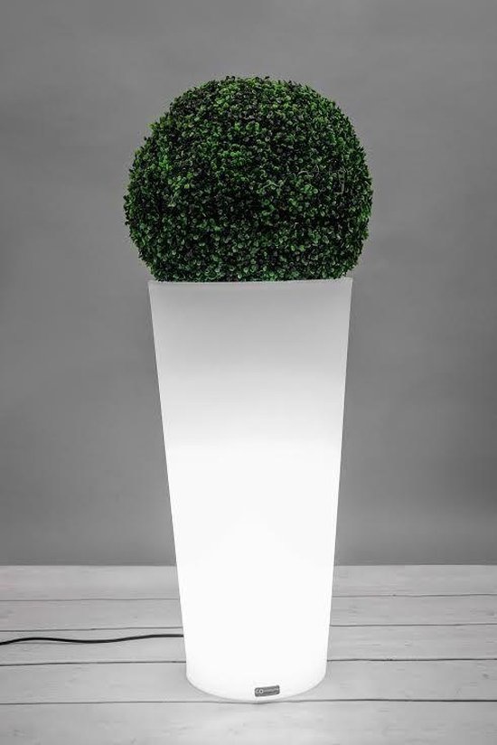 Lichtgevende bloempot - 80 x 40 cm - tapse cilinder vorm