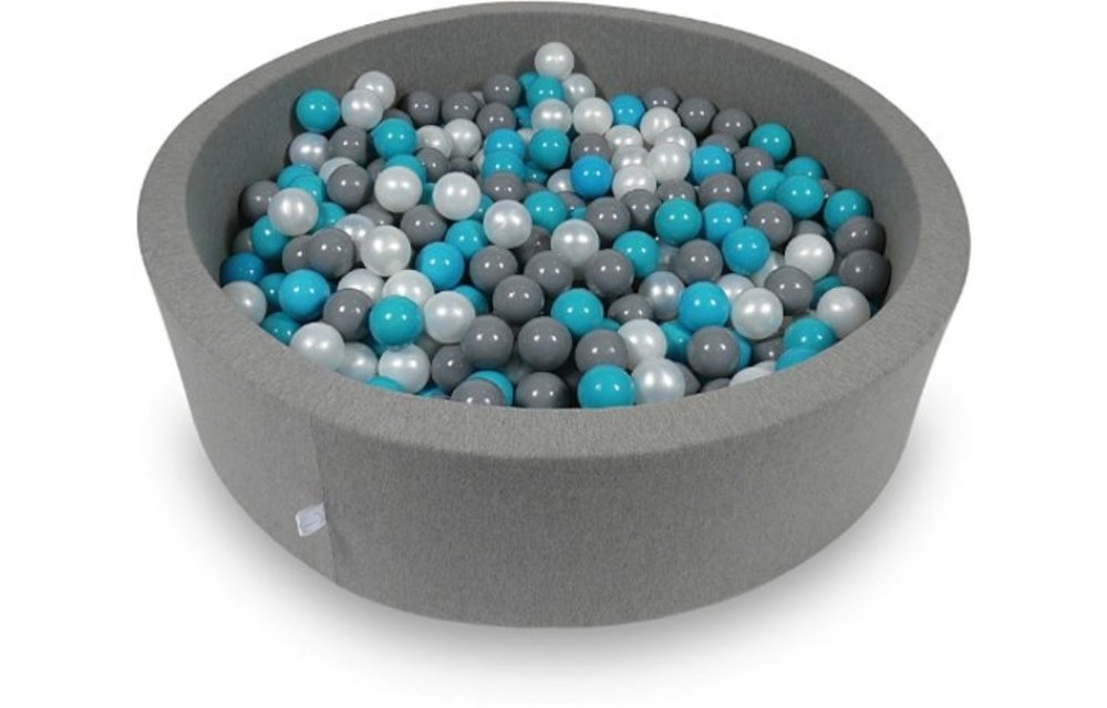 Ballenbak - 400 ballen - 115 x 30 cm - ballenbad - rond donker grijs