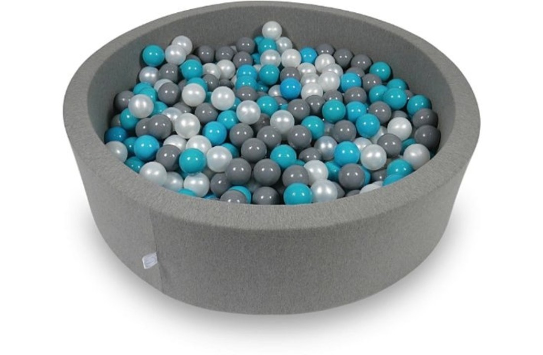 Ballenbak - 400 ballen - 115 x 30 cm - ballenbad - rond donker grijs