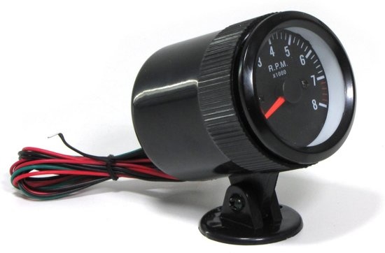 Toerenteller 52 mm Zwart