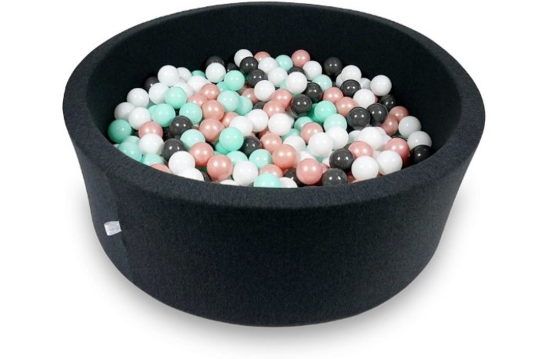 Ballenbak - 500 ballen - 115 x 40 cm - ballenbad - rond donker grijs