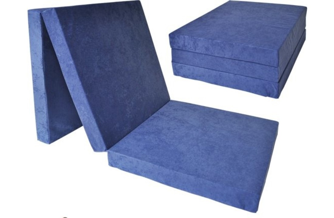 Kinder logeermatras - navy blauw - camping matras - reismatras - opvouwbaar matras - 120 x 60 x 6
