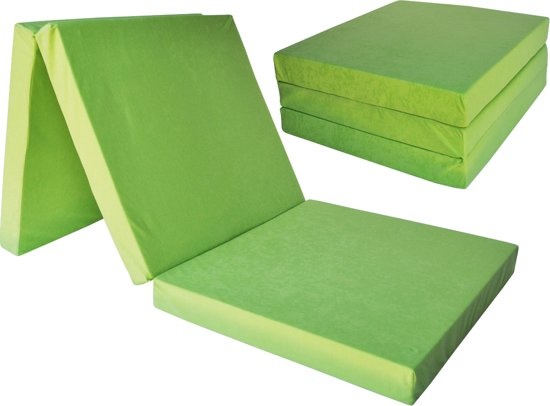 Logeermatras extra dik - groen - camping matras - reismatras - opvouwbaar matras - 195 x 70 x 15