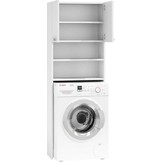 Wasmachine kast - 4 schappen & 2 deuren - wit