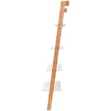 Ladder kast - 4 schappen - wit & bamboe