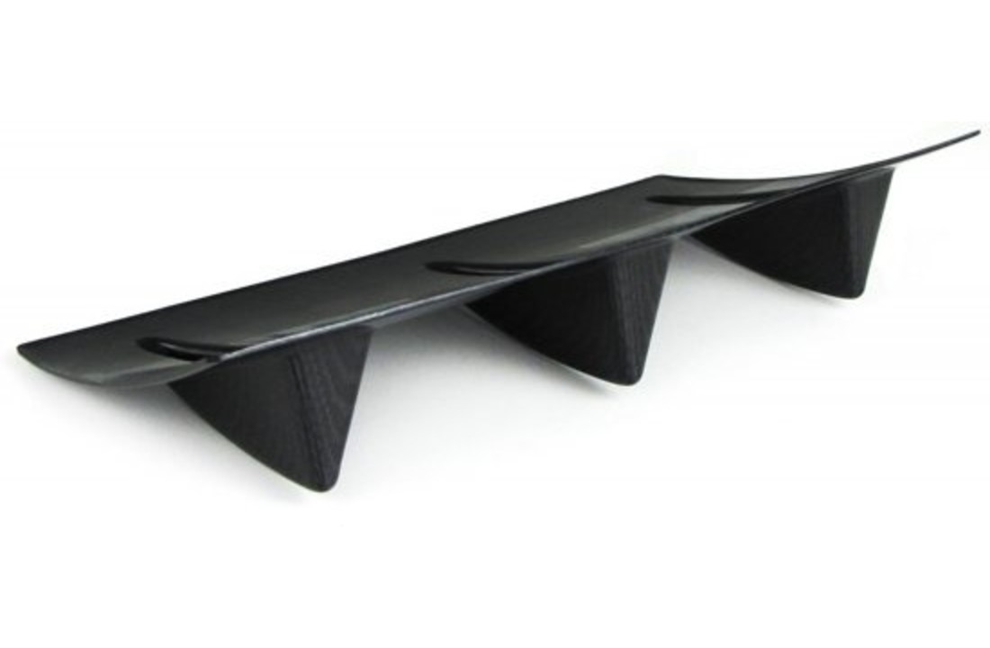 Achterdiffusor met 3 vinnen carbon look - Universeel