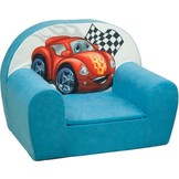 Luxe kinderstoel - kinderfauteuil - sofa - 60 x 45 - blauw - cars