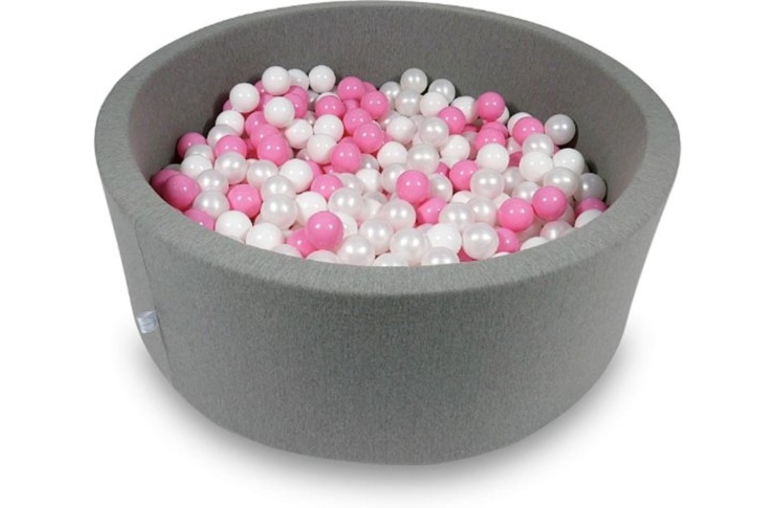 Ballenbak - 500 ballen - 115 x 40 cm - ballenbad - rond grijs