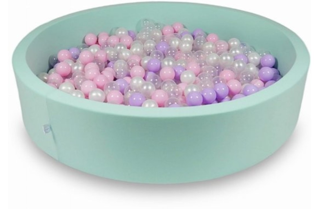 Ballenbak - 600 ballen - 130 x 30 cm - ballenbad - rond mint groen