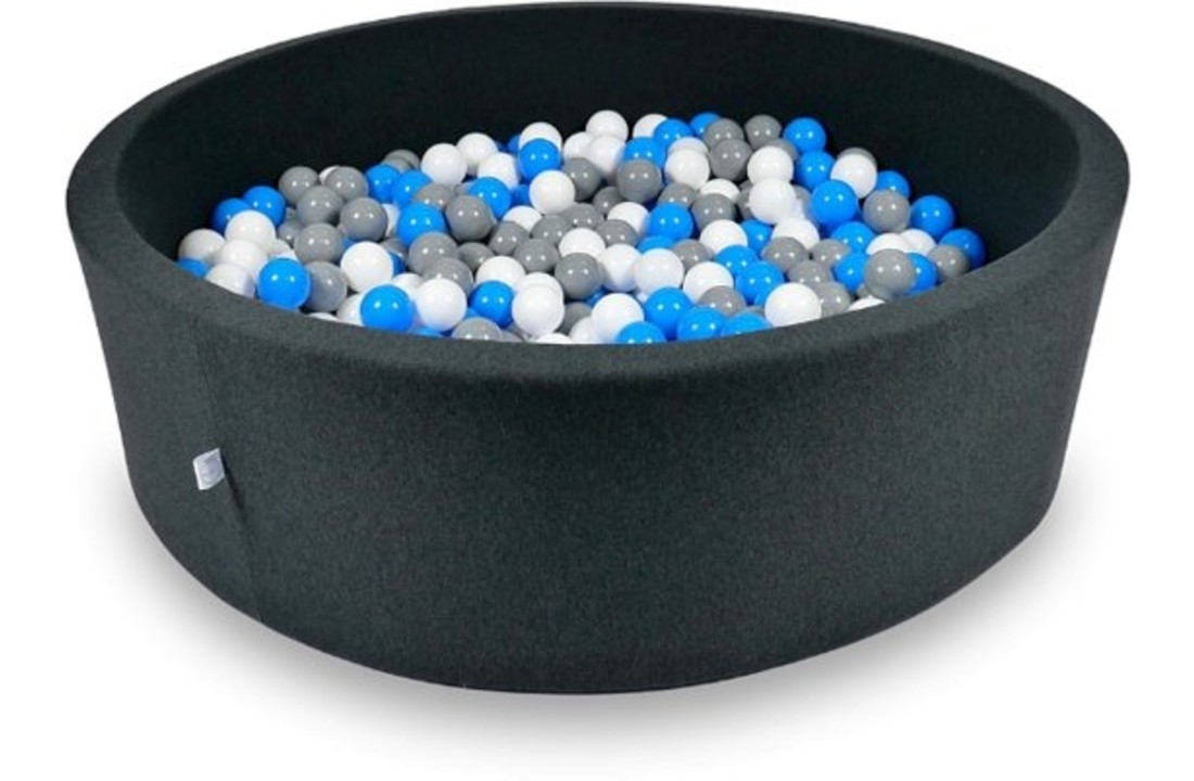 Ballenbak XXL - 700 ballen - 130 x 40 cm - ballenbad - rond zwart