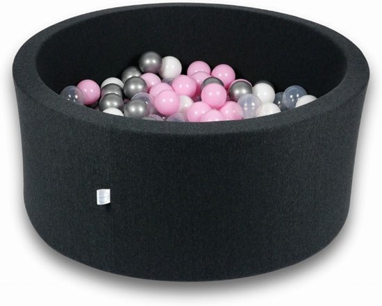 Ballenbak - 300 ballen - 90 x 40 cm - ballenbad - rond zwart