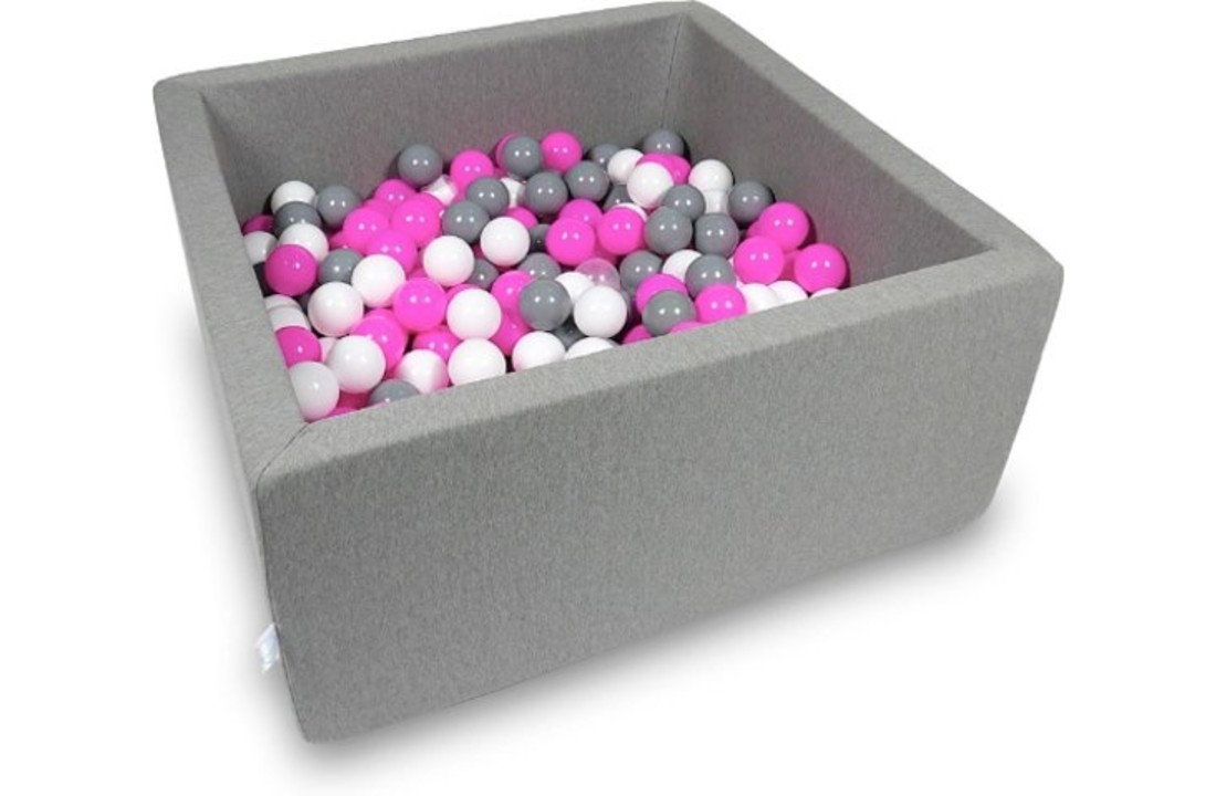 Ballenbak - 400 ballen - 90 x 90 x 40 cm - ballenbad - vierkant donker grijs