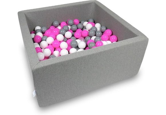 Ballenbak - 400 ballen - 90 x 90 x 40 cm - ballenbad - vierkant donker grijs