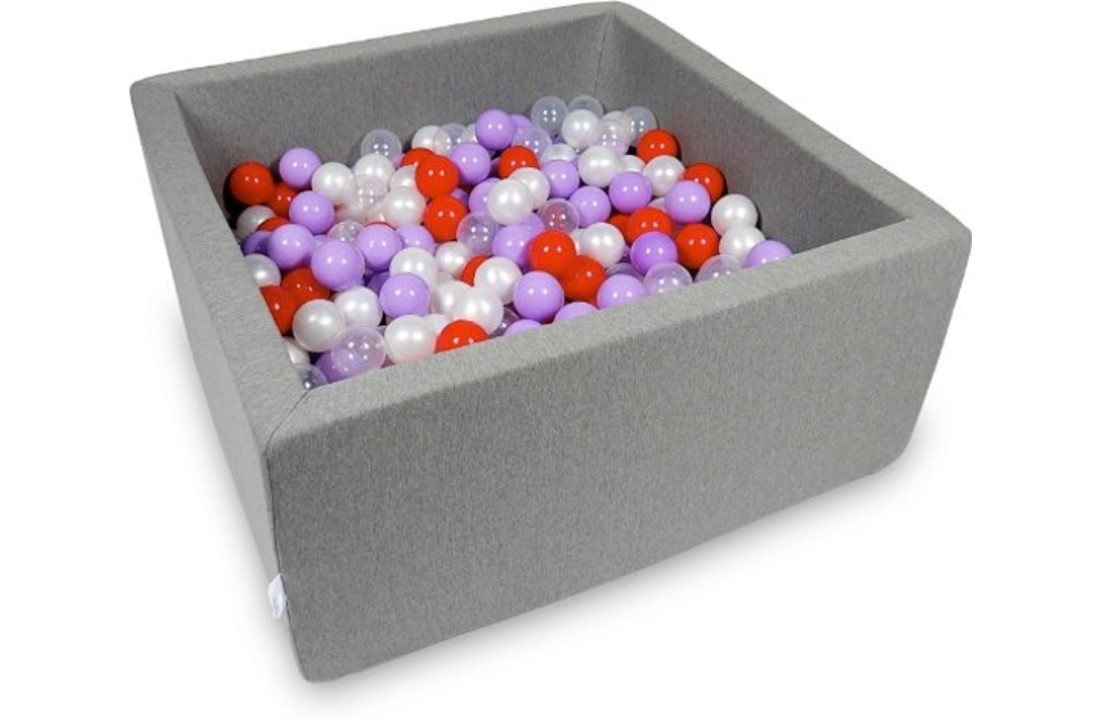 Ballenbak - 400 ballen - 90 x 90 x 40 cm - ballenbad - vierkant donker grijs