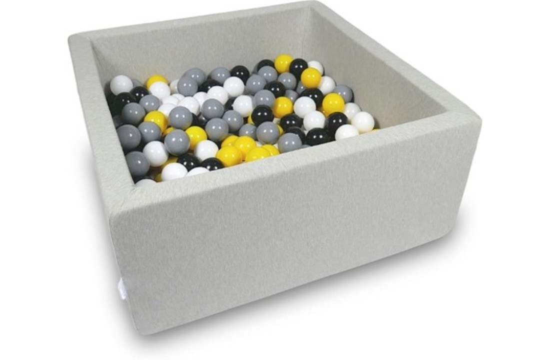 Ballenbak - 400 ballen - 90 x 90 x 40 cm - ballenbad - vierkant grijs