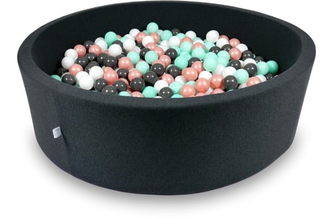 Ballenbak XXL - 700 ballen - 130 x 40 cm - ballenbad - rond zwart