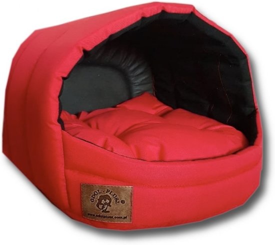 Hondenmand - kleine hond - box - hondemand - 45 x 49 x 36 cm - rood - hondenbed - hondebed
