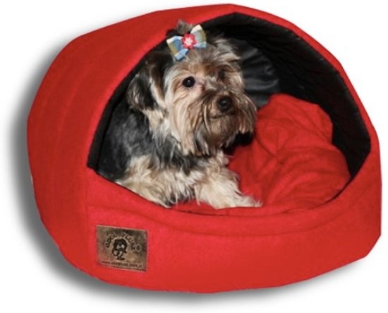 Hondenmand - kleine hond - box - hondemand - 45 x 49 x 36 cm - rood - hondenbed - hondebed