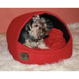 Hondenmand - kleine hond - box - hondemand - 45 x 49 x 36 cm - rood - hondenbed - hondebed